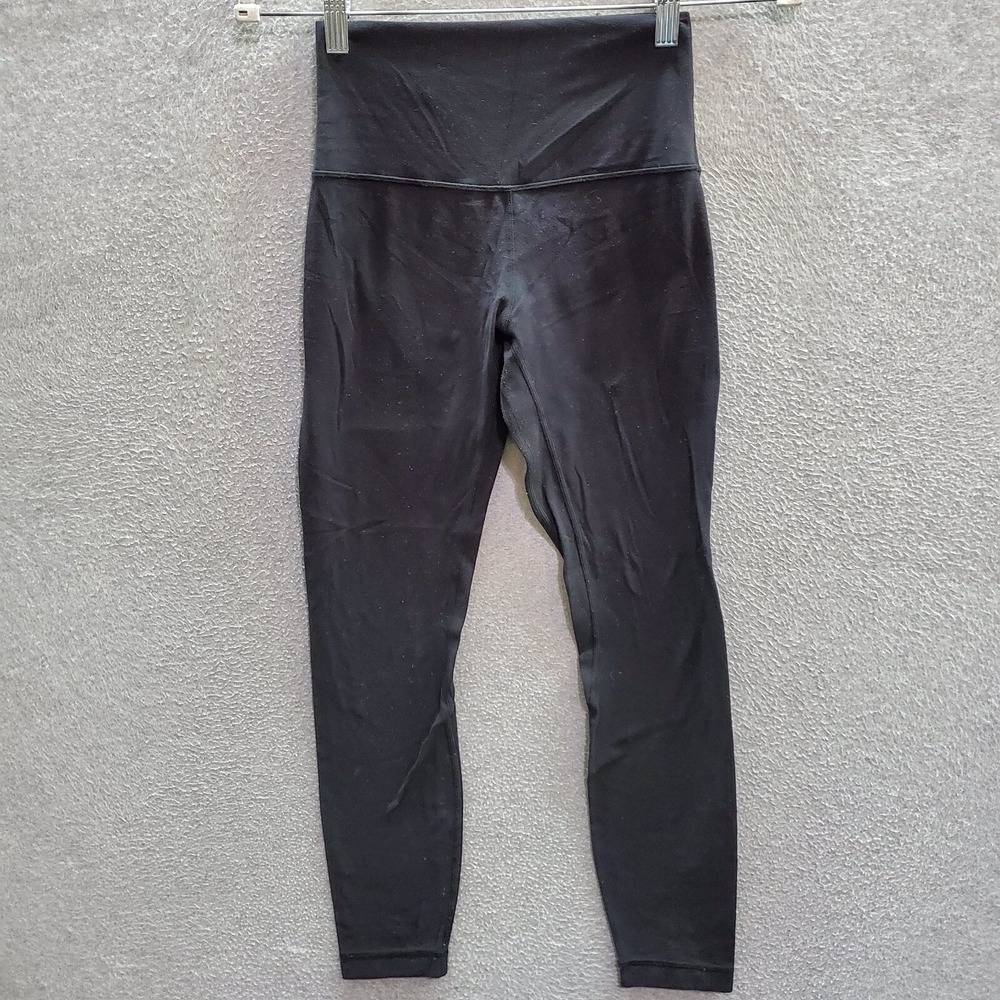 Lululemon Women Activewear Pants 4 Black Cropped Mid Rise 24" Inseam
